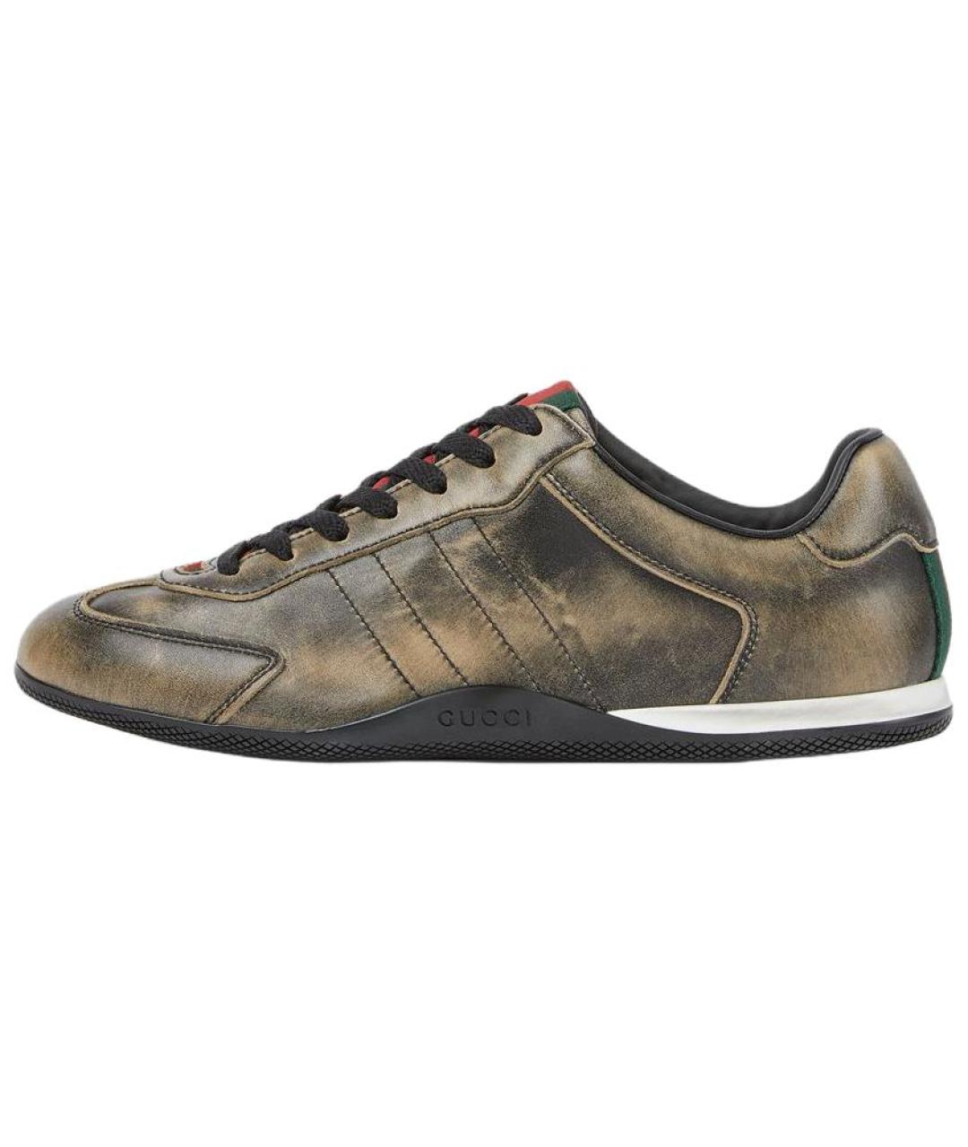 GUCCI Черные кожаные кроссовки, фото 2