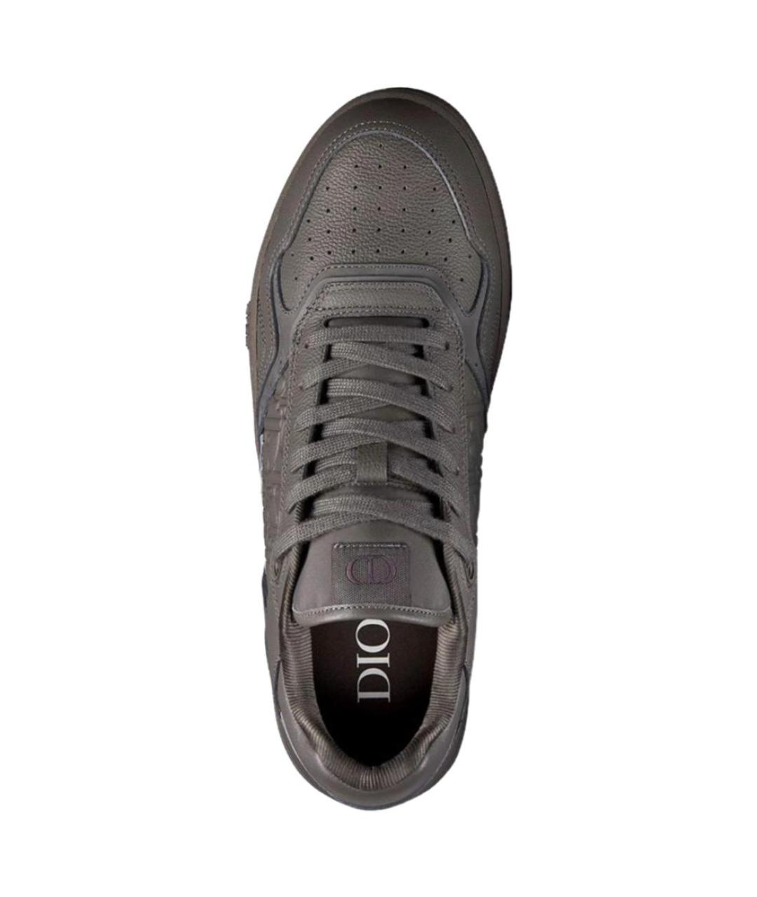 CHRISTIAN DIOR Серые кожаные низкие кроссовки / кеды, фото 5
