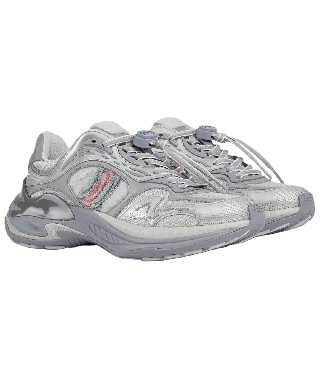 GUCCI Серебряные кроссовки, фото 3