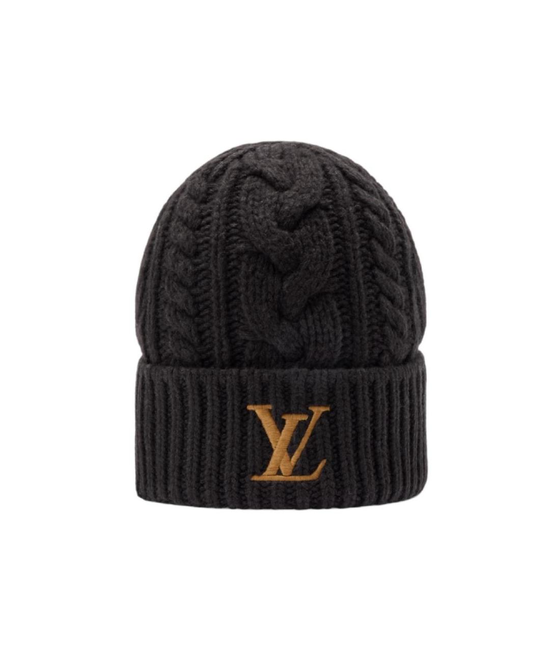 LOUIS VUITTON Коричневая шерстяная шапка, фото 4