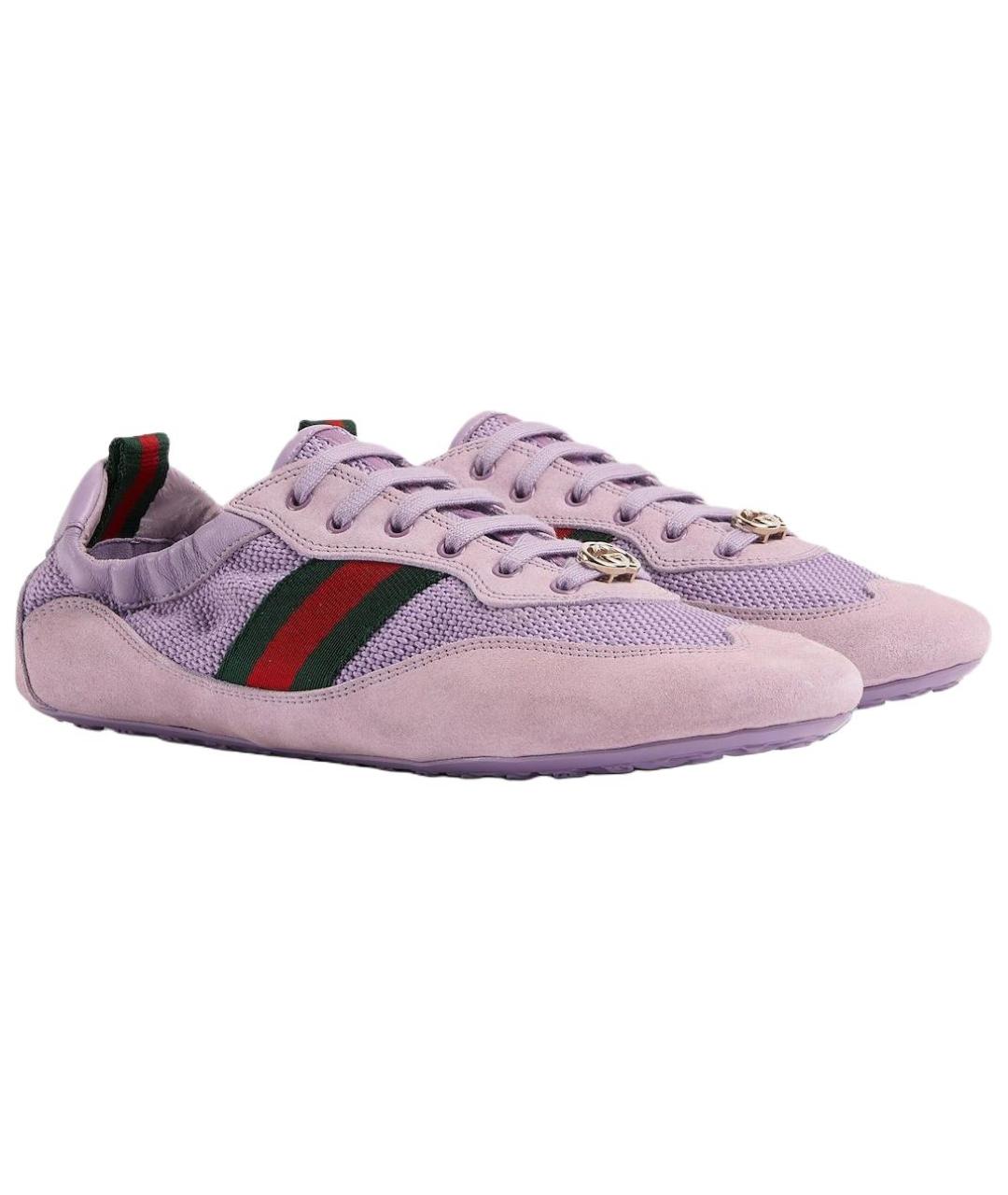 GUCCI Фиолетовые замшевые кеды, фото 3