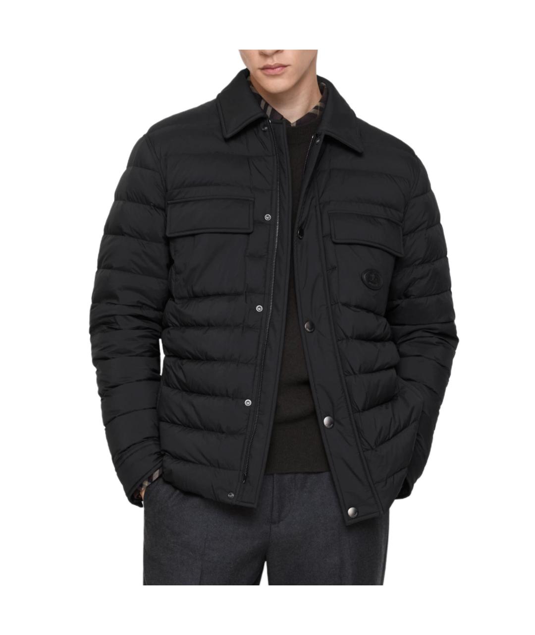 BURBERRY Черная полиамидовая куртка, фото 2