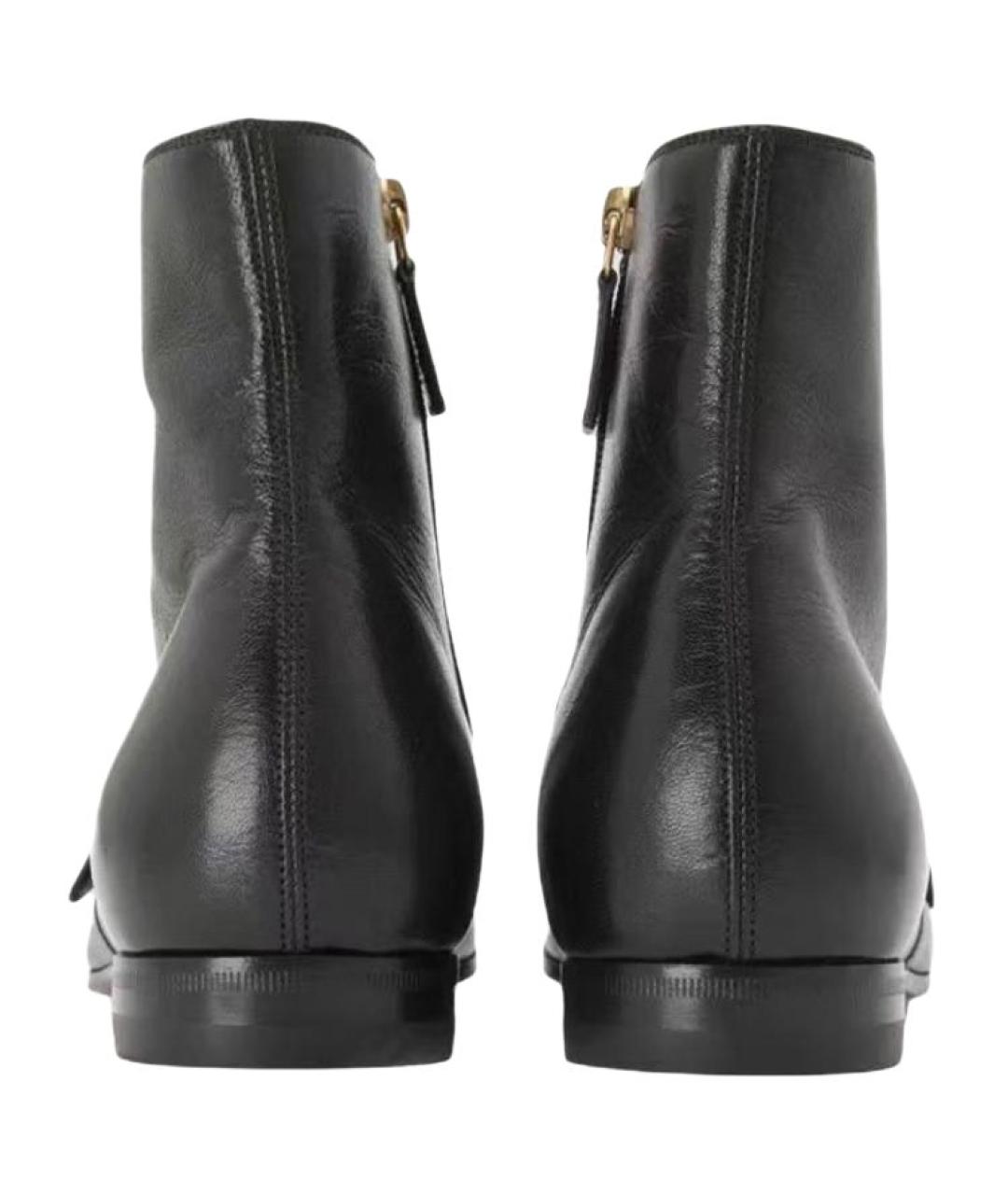 GUCCI Черные кожаные низкие ботинки, фото 5