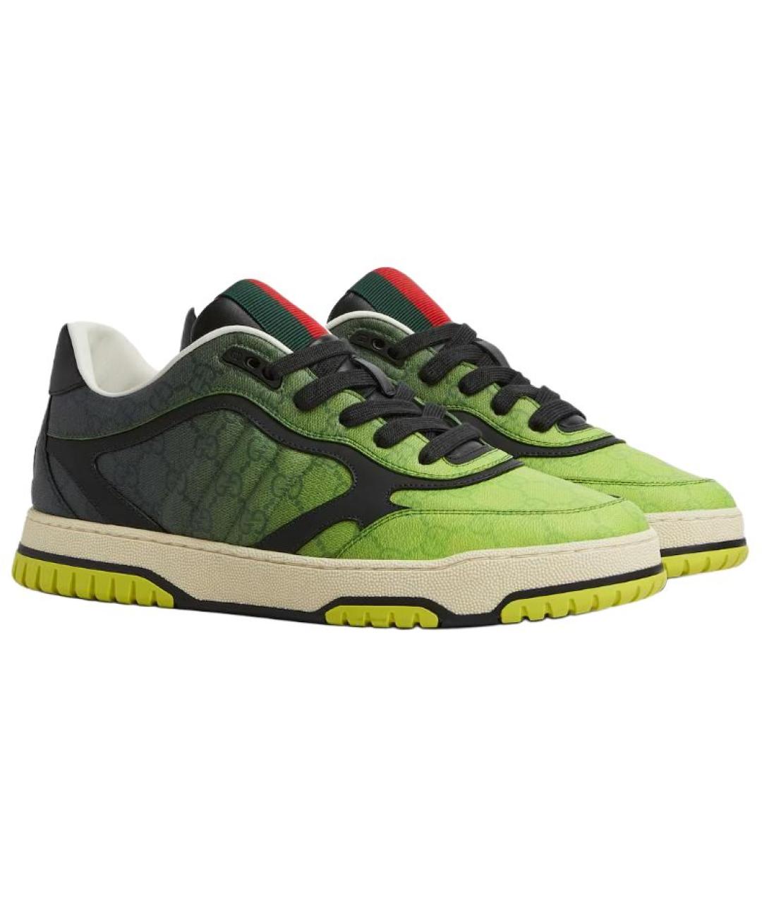 GUCCI Зеленые низкие кроссовки / кеды, фото 3