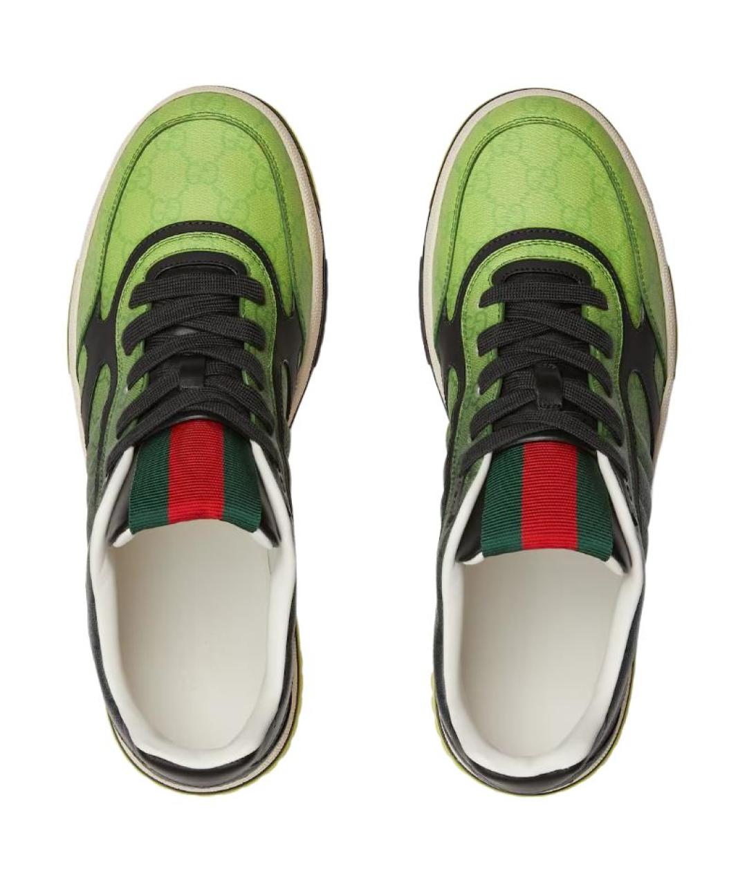 GUCCI Зеленые низкие кроссовки / кеды, фото 4