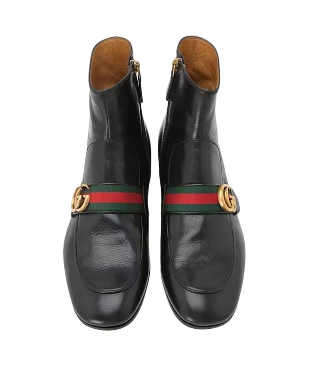 GUCCI Черные кожаные низкие ботинки, фото 4