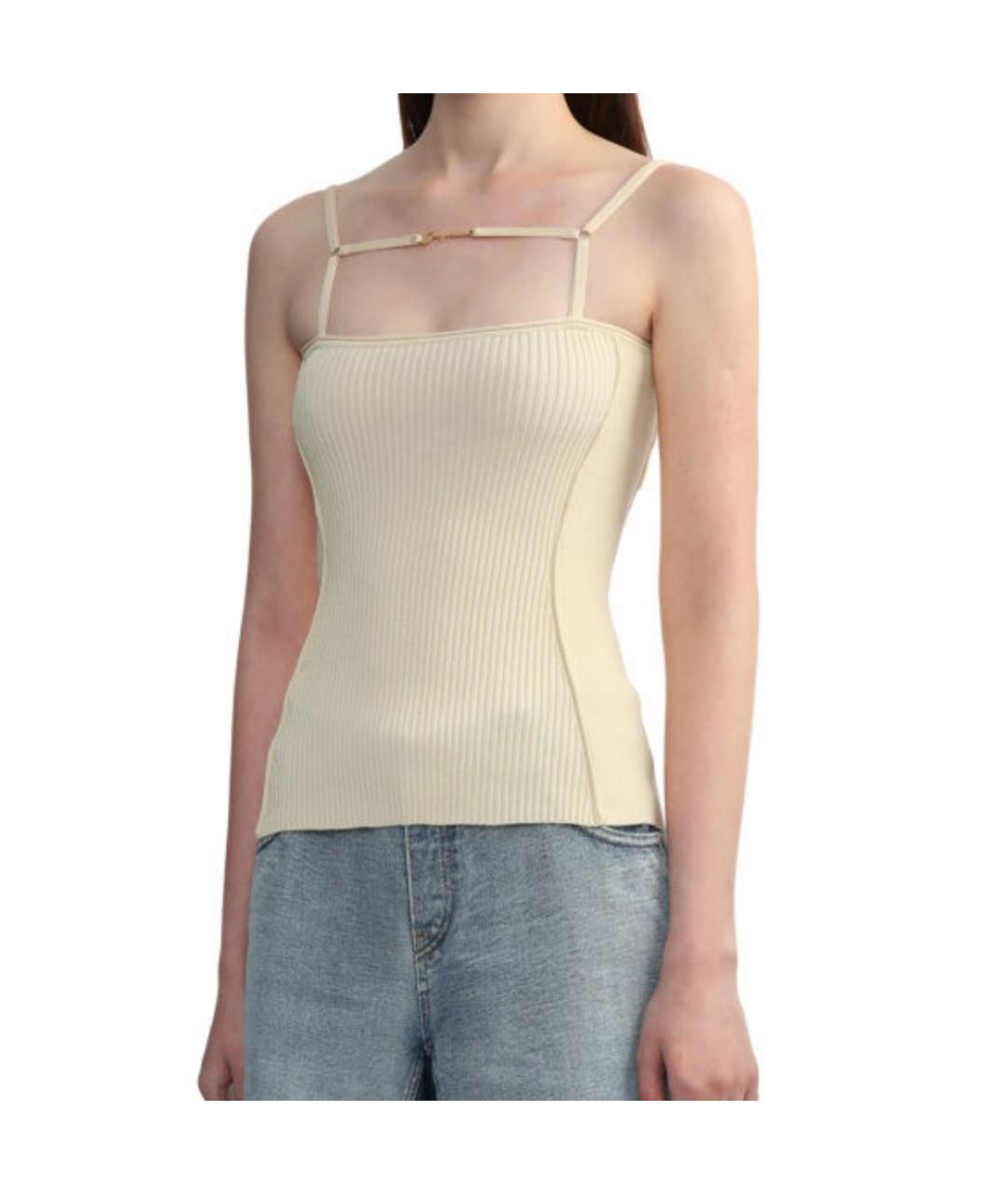 JACQUEMUS Бежевая майка, фото 3