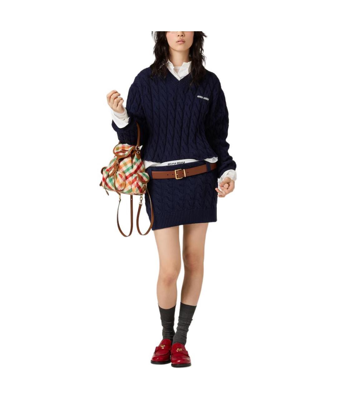 MIU MIU Синий джемпер / свитер, фото 3