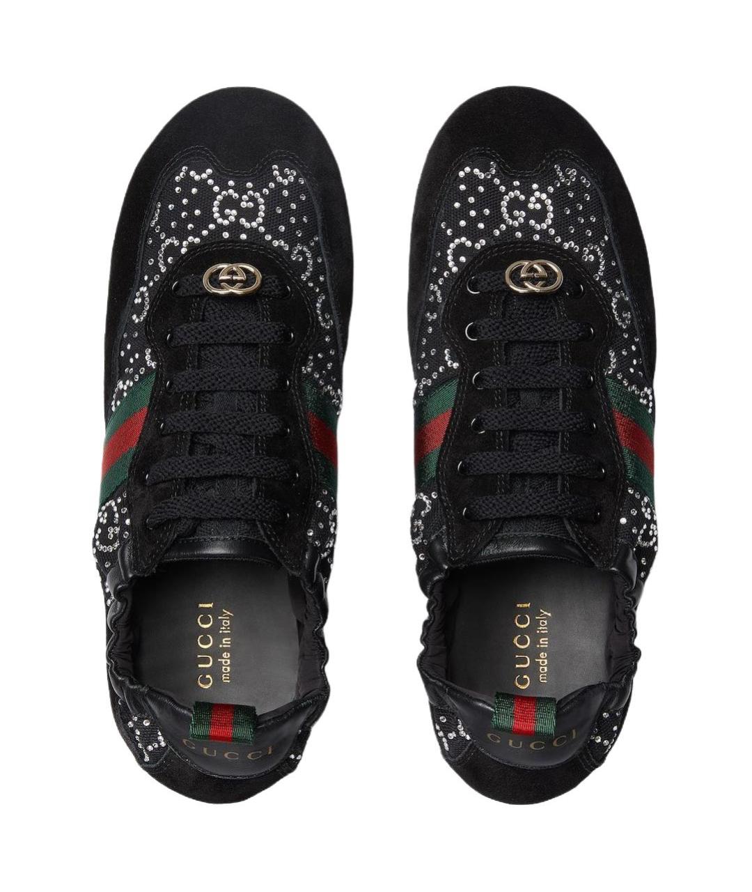 GUCCI Черные замшевые кроссовки, фото 4