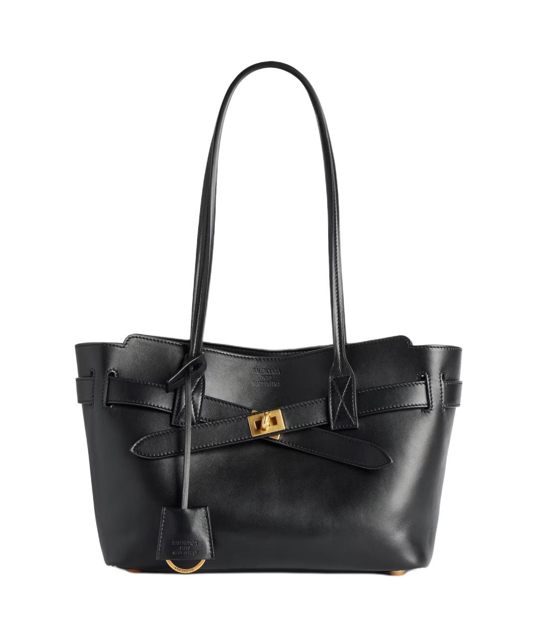 BALENCIAGA Черная кожаная сумка через плечо, фото 1