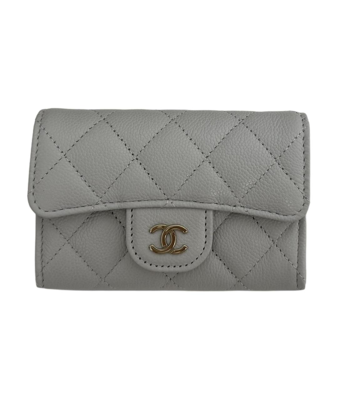 CHANEL Серый кожаный кошелек, фото 1