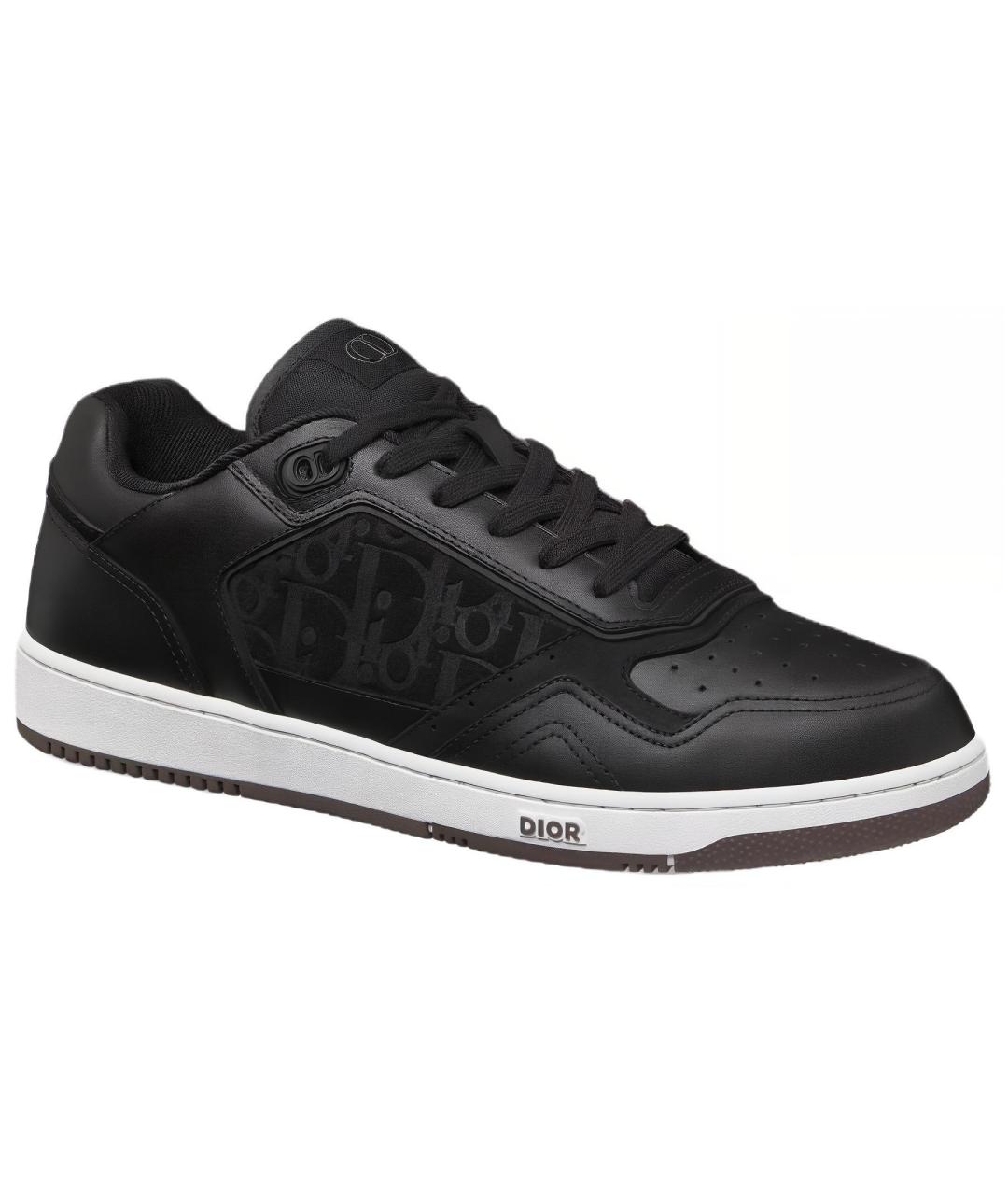 CHRISTIAN DIOR Черные кожаные низкие кроссовки / кеды, фото 4