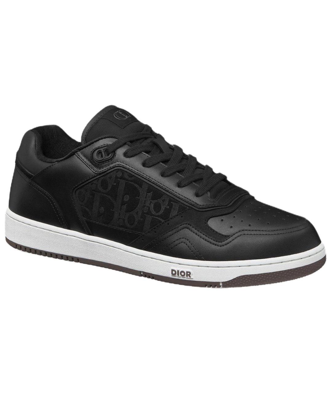 CHRISTIAN DIOR Черные кожаные низкие кроссовки / кеды, фото 4