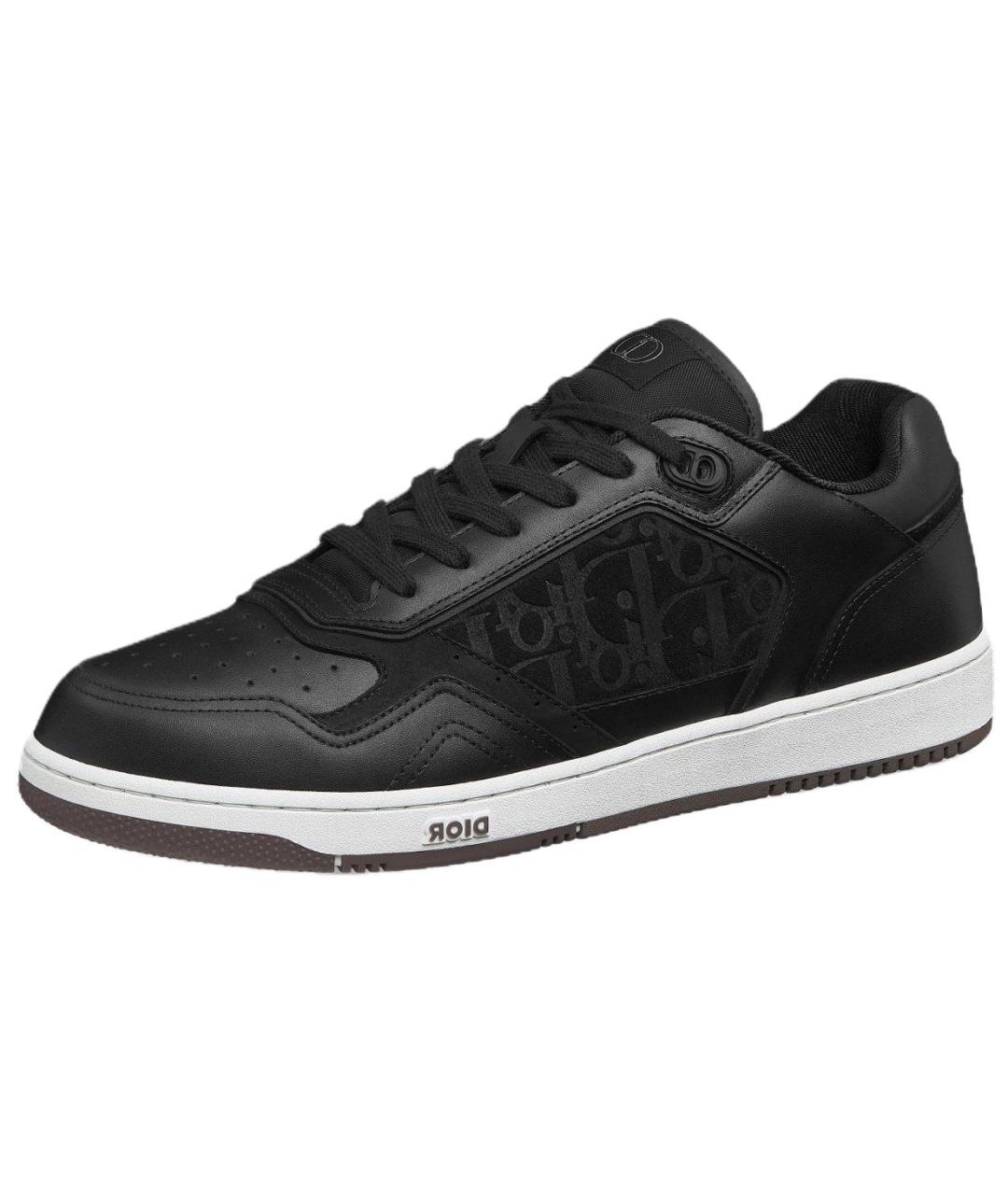 CHRISTIAN DIOR Черные кожаные низкие кроссовки / кеды, фото 3