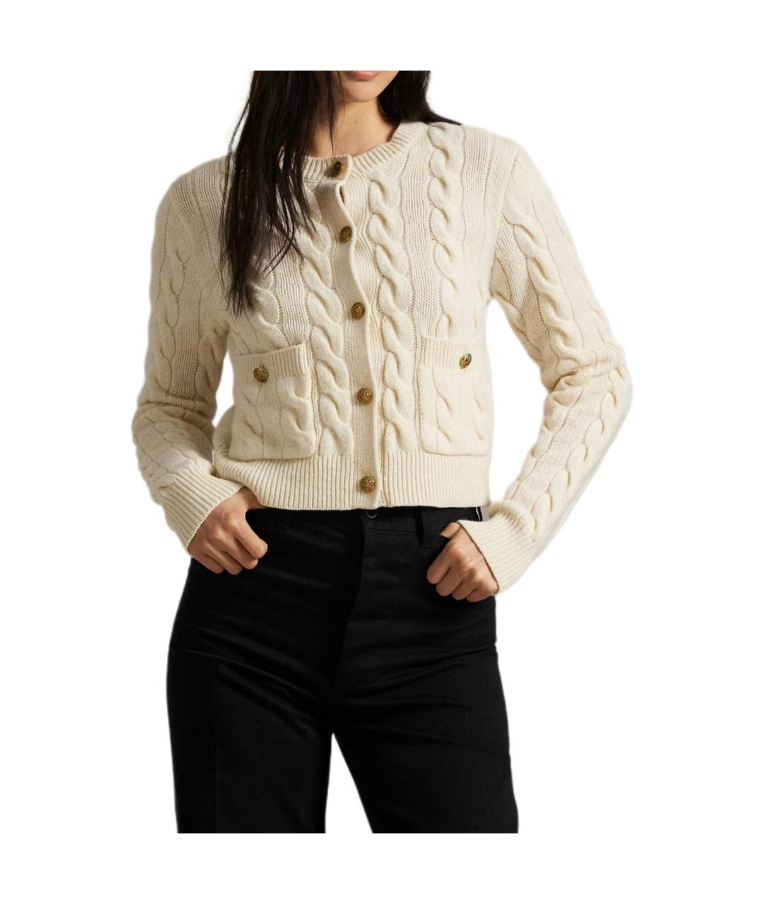 POLO RALPH LAUREN Белый шерстяной джемпер / свитер, фото 2