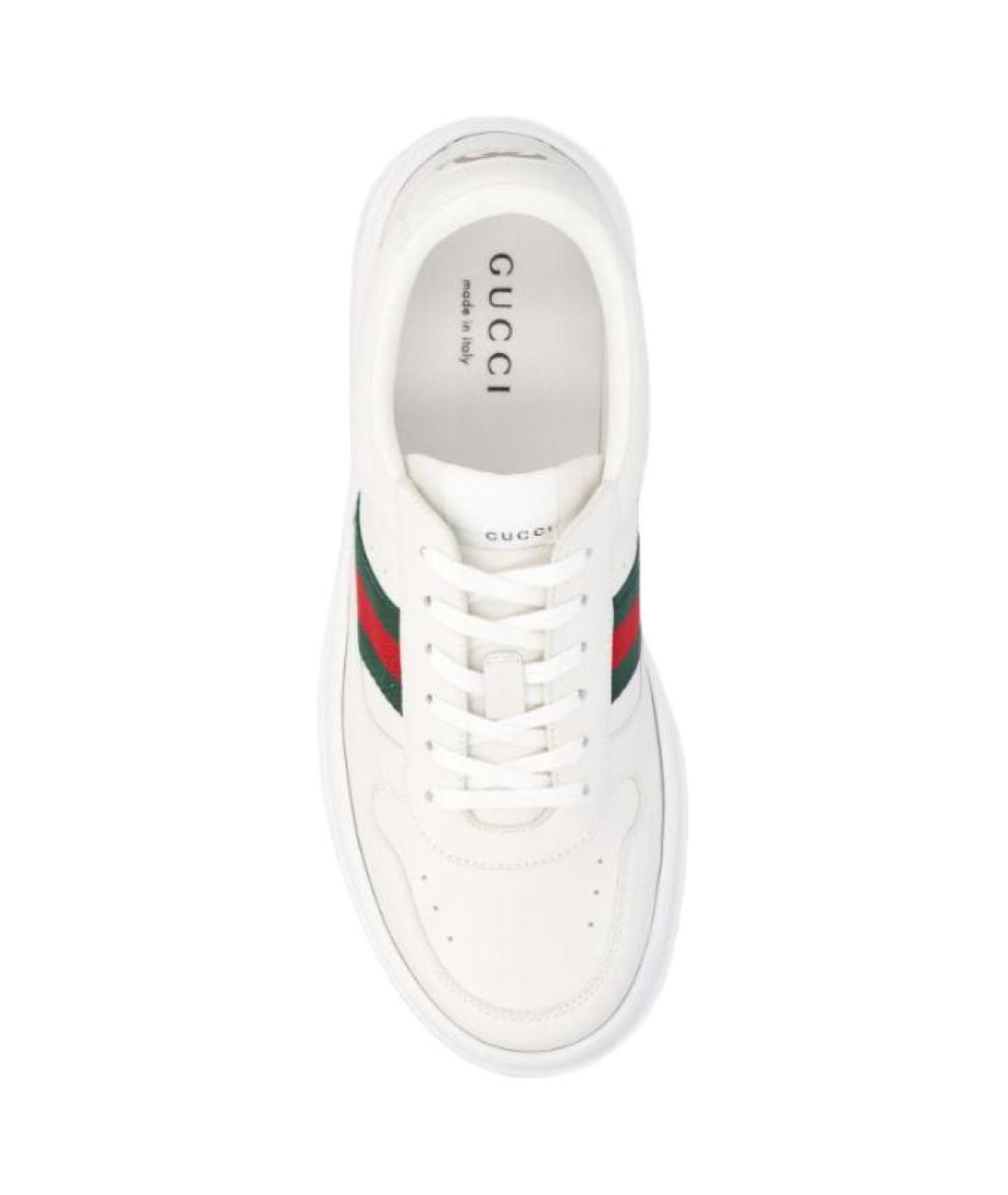 GUCCI Белые кожаные низкие кроссовки / кеды, фото 5