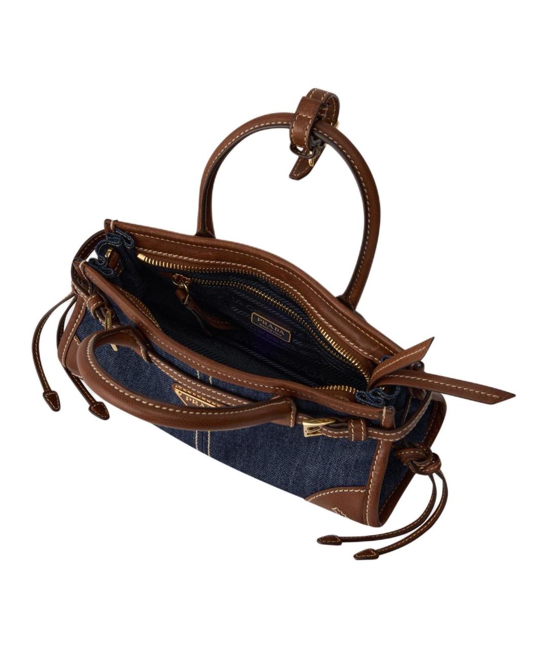 PRADA Синяя тканевая сумка с короткими ручками, фото 4