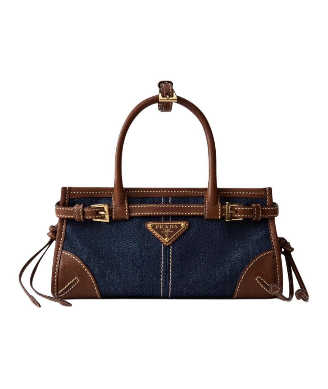 PRADA Синяя тканевая сумка с короткими ручками, фото 1