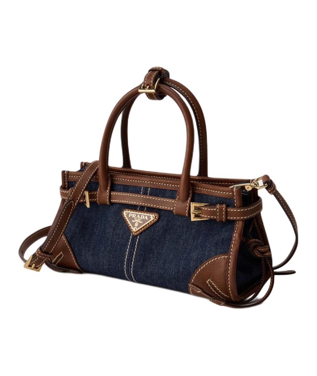 PRADA Синяя тканевая сумка с короткими ручками, фото 2
