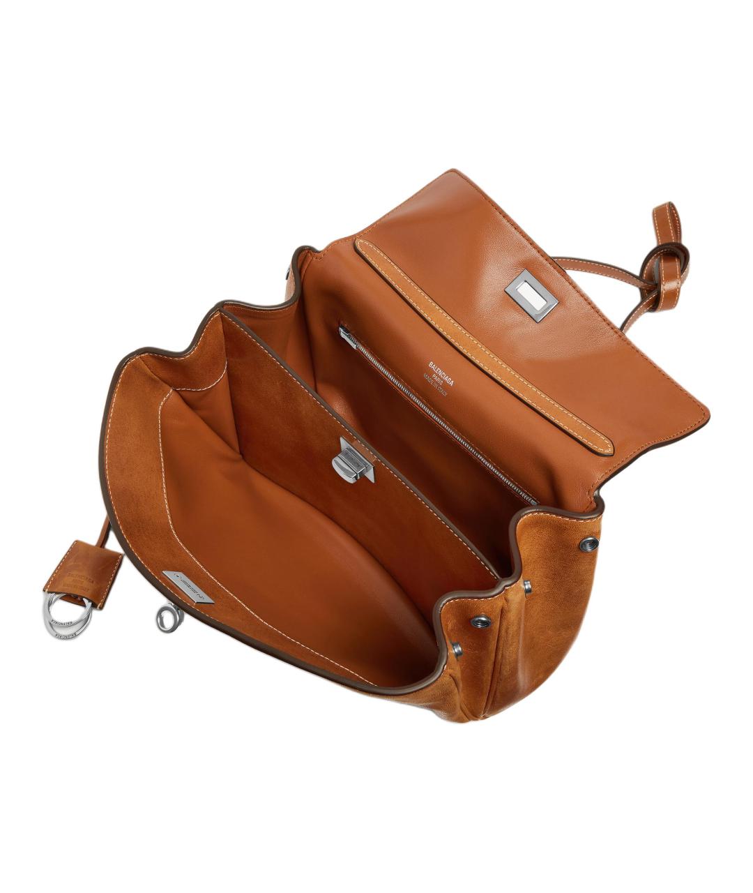 BALENCIAGA Коричневая кожаная сумка через плечо, фото 5