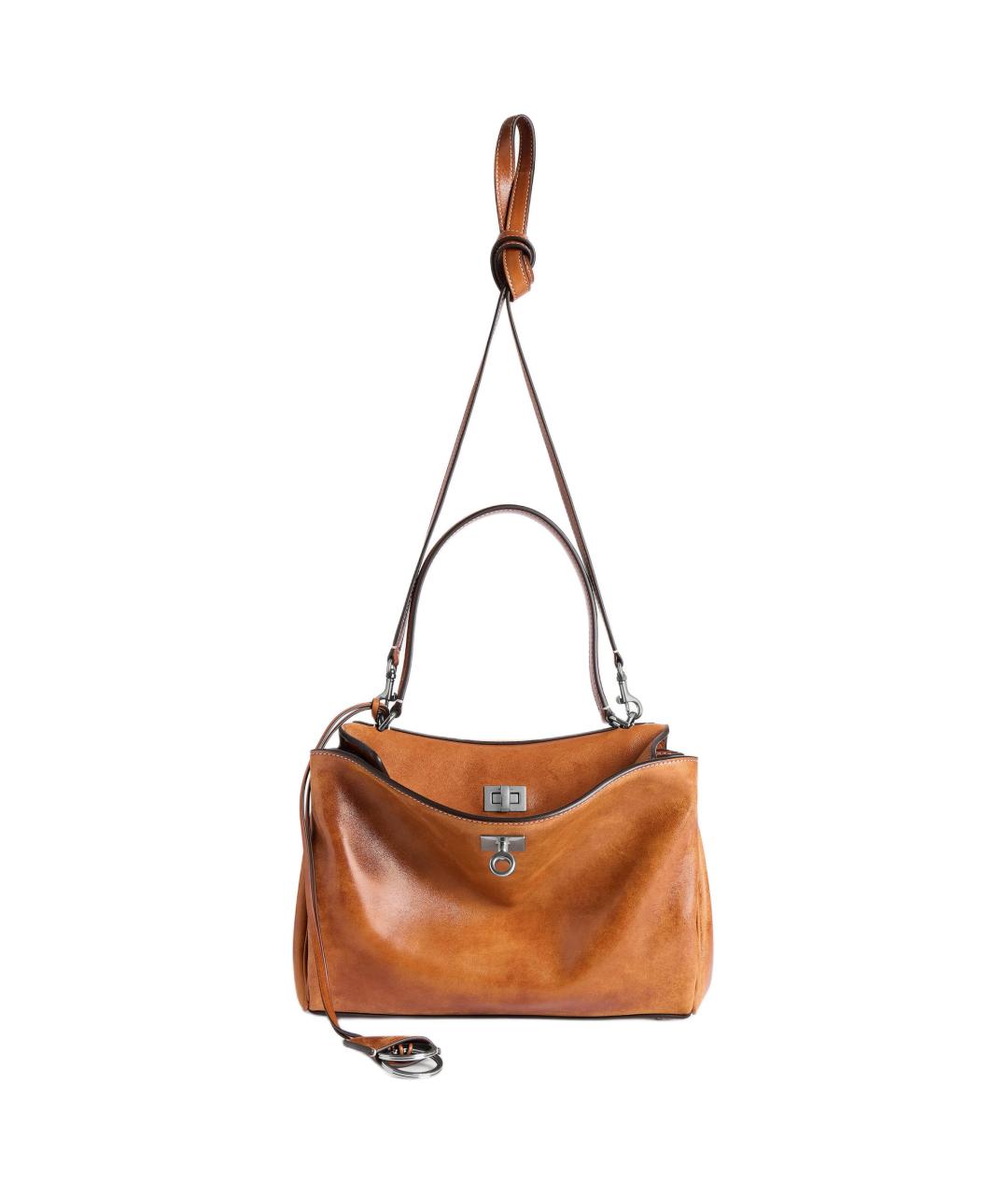 BALENCIAGA Коричневая кожаная сумка через плечо, фото 2