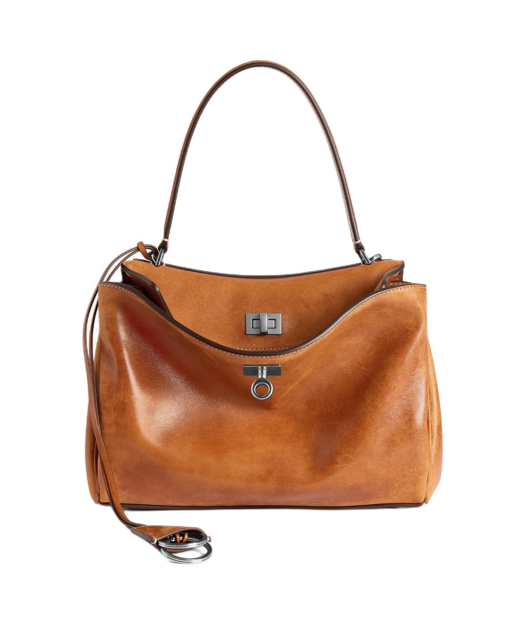 BALENCIAGA Коричневая кожаная сумка через плечо, фото 1