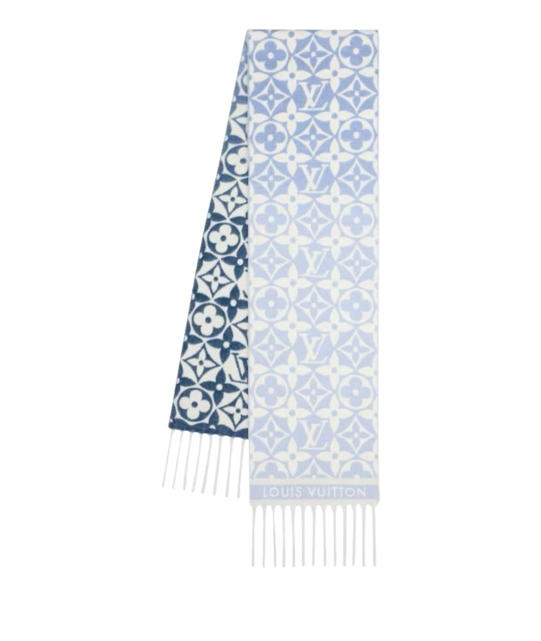 LOUIS VUITTON Синий шерстяной шарф, фото 1