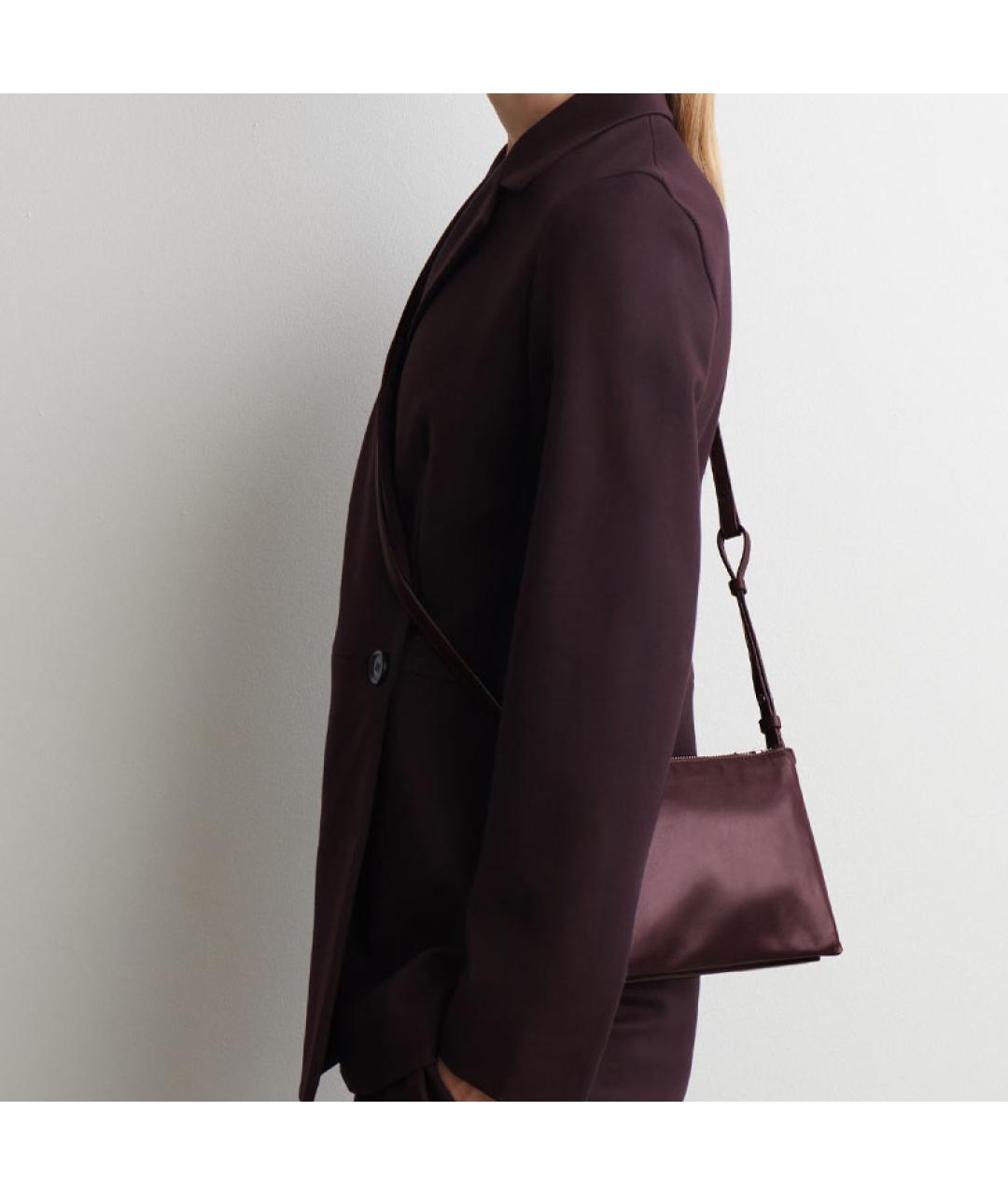 COS Бордовая кожаная сумка через плечо, фото 4