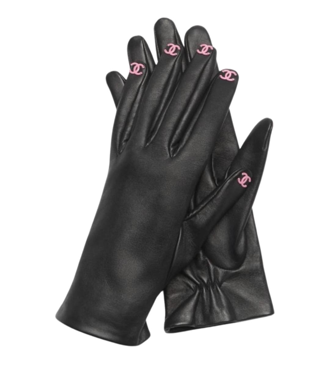 CHANEL Черные кожаные перчатки, фото 1