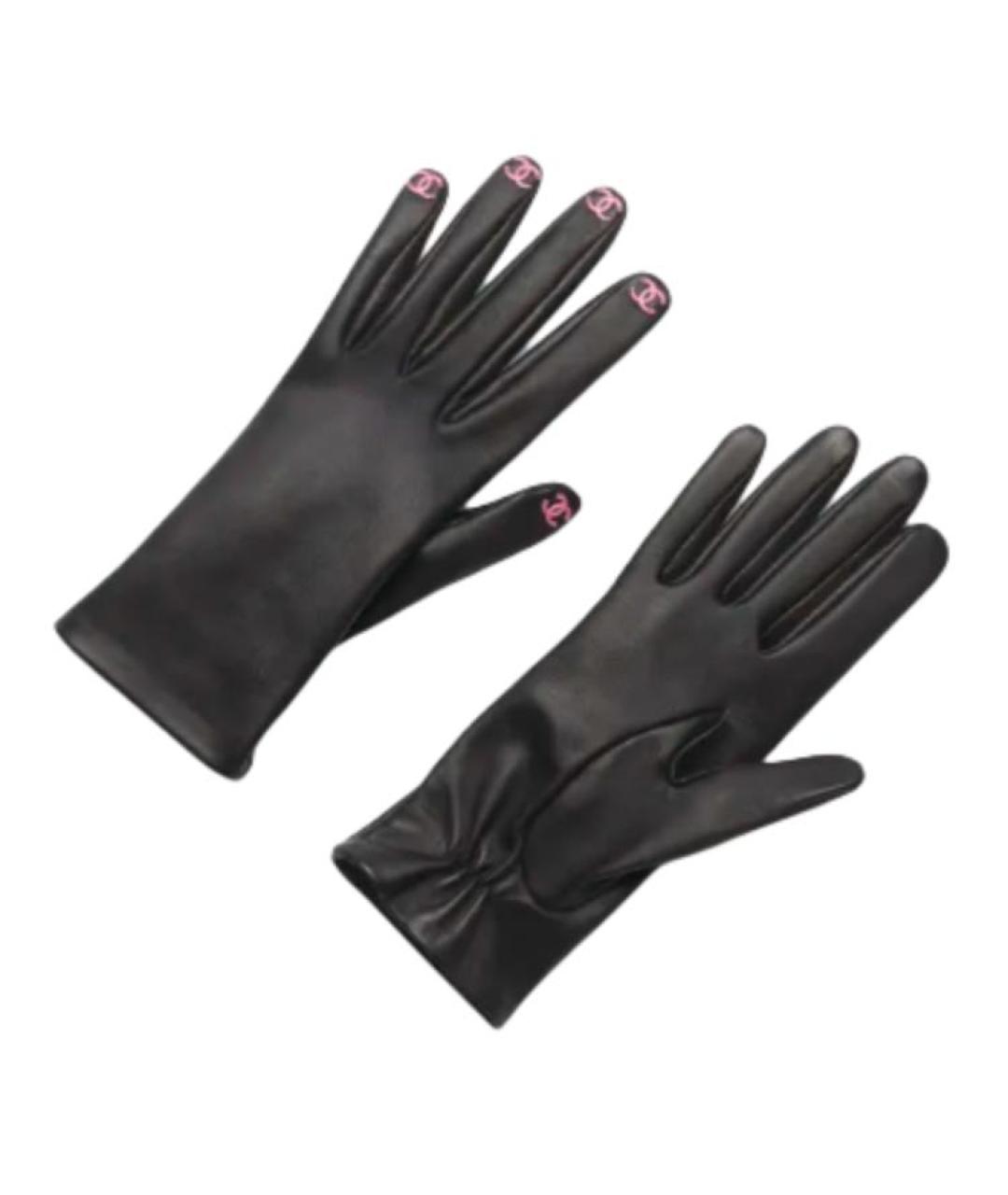 CHANEL Черные кожаные перчатки, фото 2