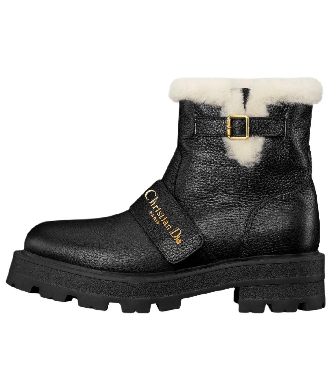 CHRISTIAN DIOR Черные кожаные ботинки, фото 2