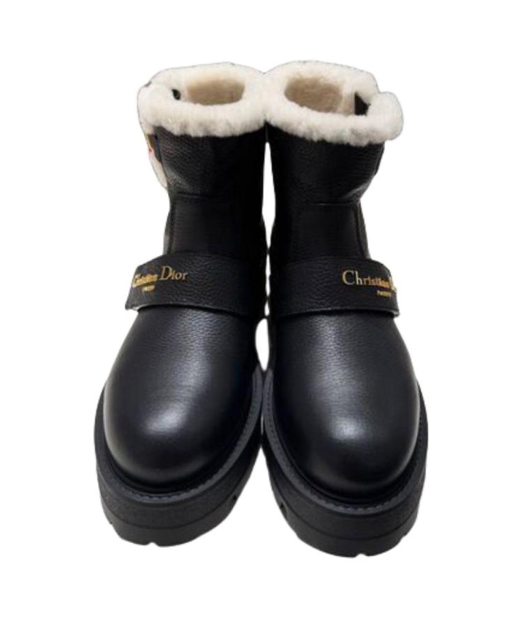 CHRISTIAN DIOR Черные кожаные ботинки, фото 5