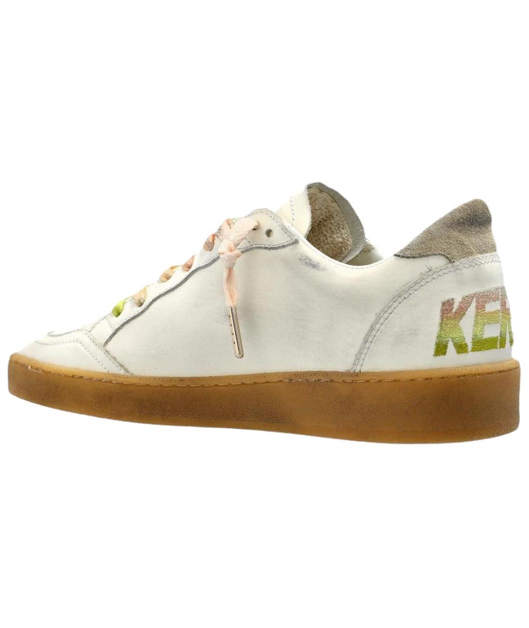 GOLDEN GOOSE DELUXE BRAND Бежевые кожаные кроссовки, фото 4