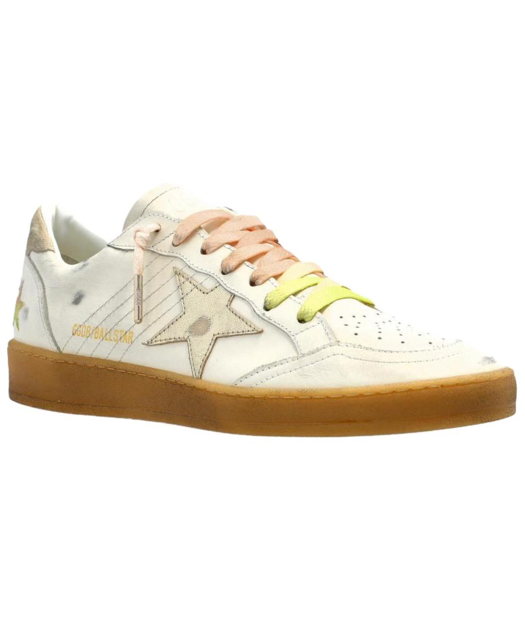 GOLDEN GOOSE DELUXE BRAND Бежевые кожаные кроссовки, фото 3