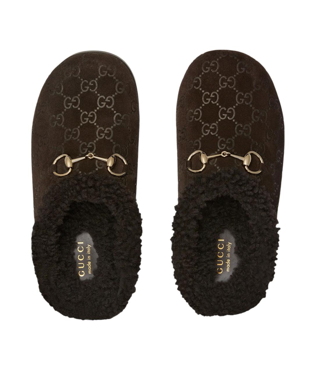 GUCCI Коричневые замшевые мюли, фото 3