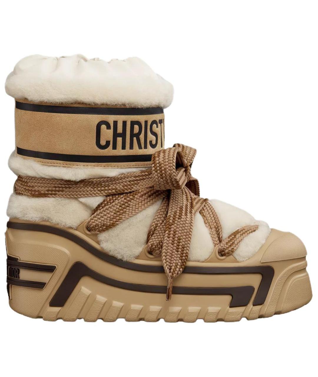CHRISTIAN DIOR Бежевые ботинки, фото 1