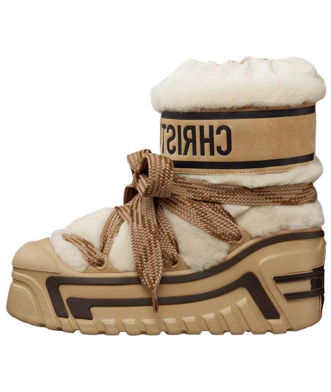 CHRISTIAN DIOR Бежевые ботинки, фото 2