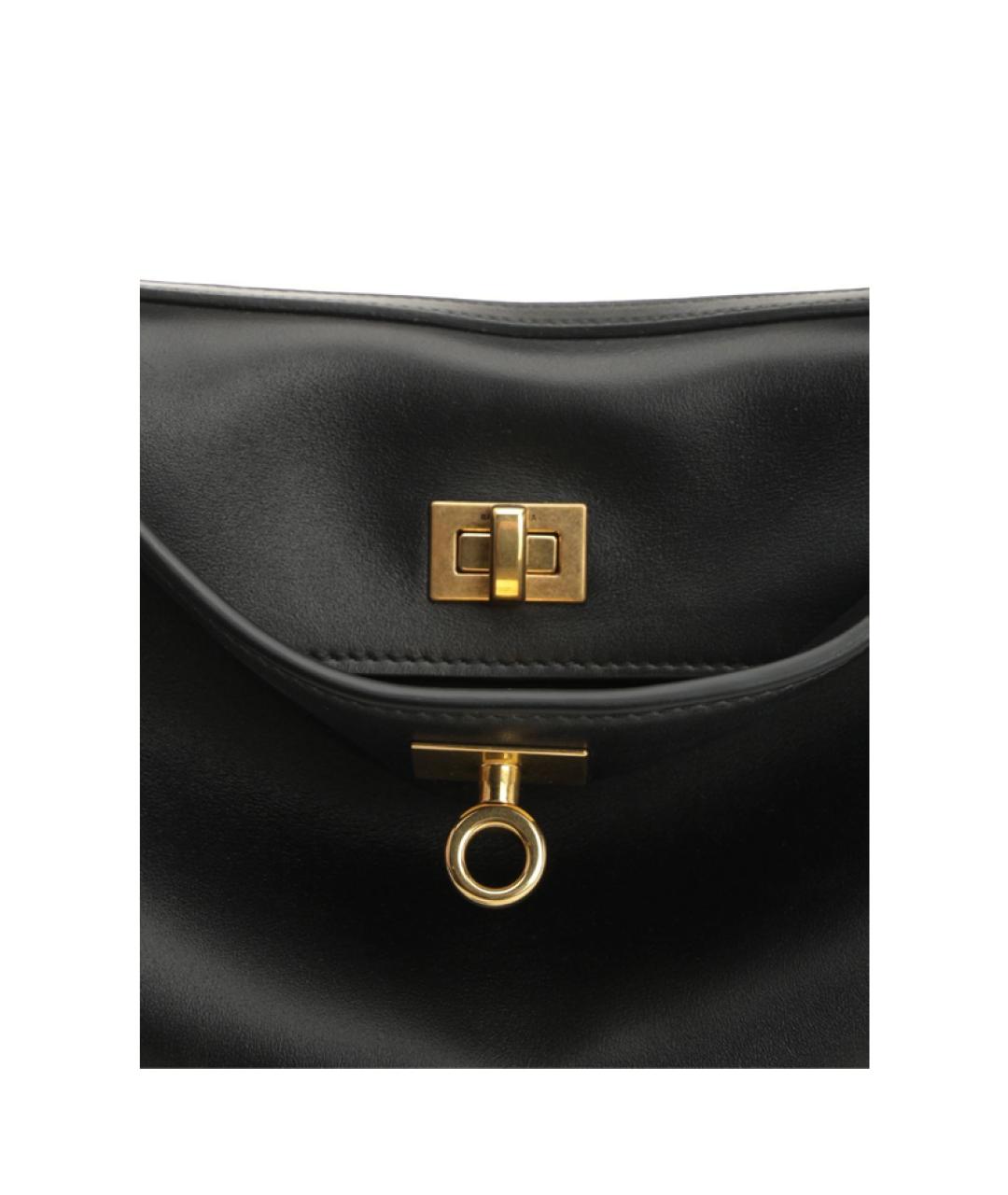 BALENCIAGA Черная кожаная сумка через плечо, фото 4