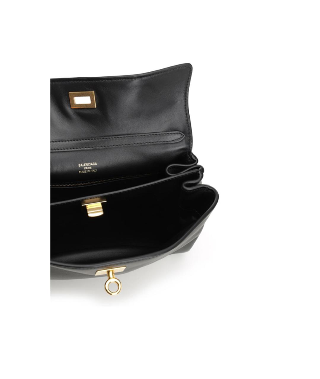 BALENCIAGA Черная кожаная сумка через плечо, фото 5