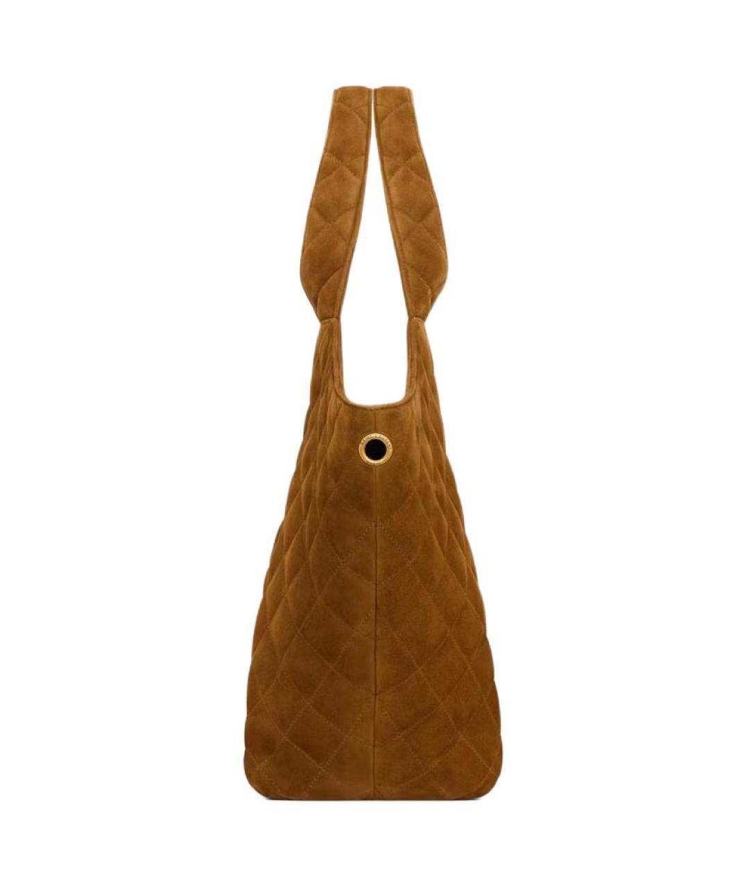 SAINT LAURENT Коричневая замшевая сумка через плечо, фото 5