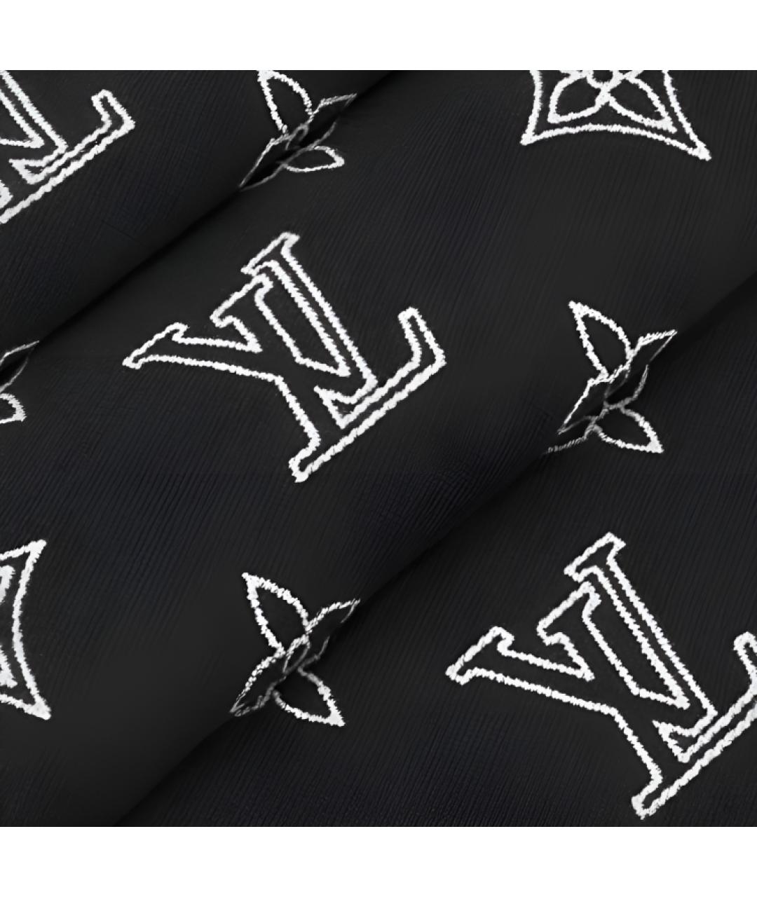 LOUIS VUITTON Черный шерстяной шарф, фото 3