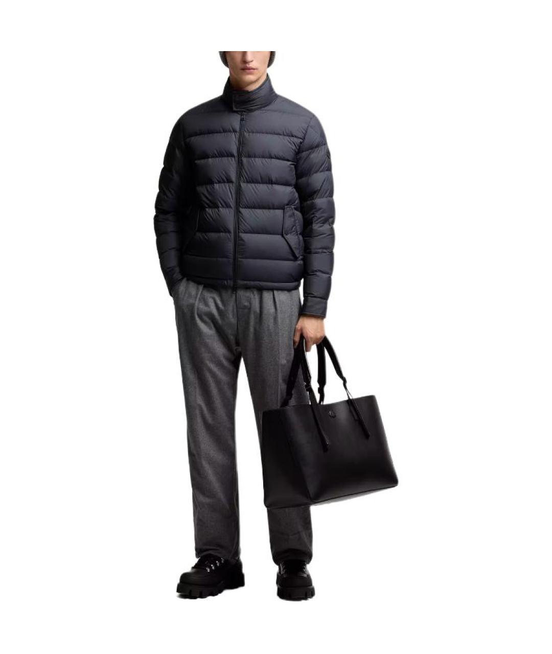 MONCLER Темно-синий пуховик, фото 2