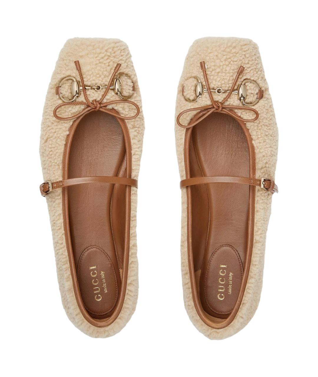 GUCCI Бежевые туфли, фото 4