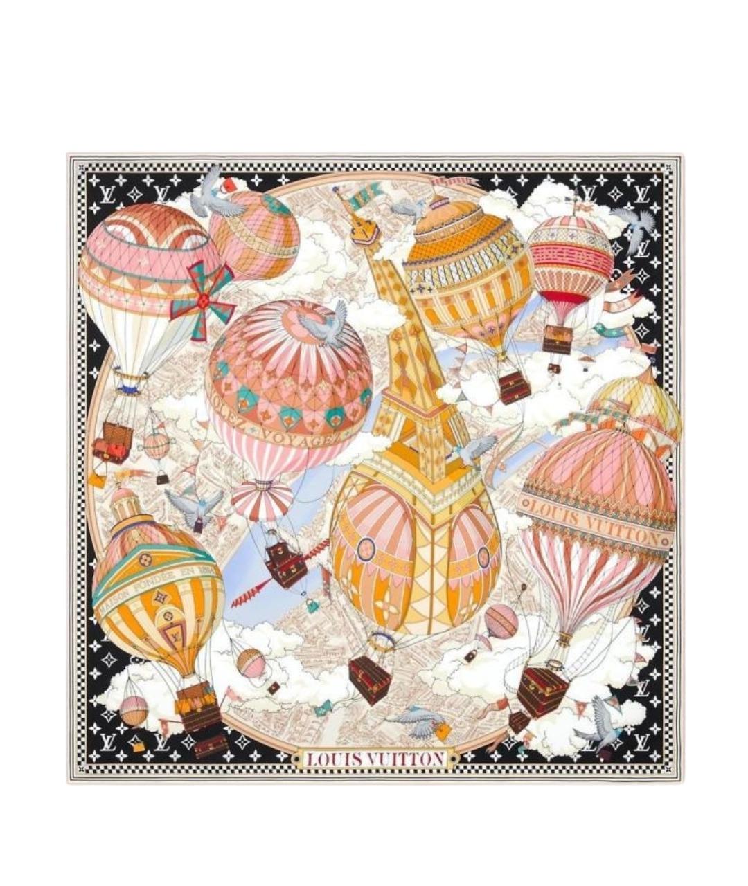 LOUIS VUITTON Мульти шелковый шарф, фото 1