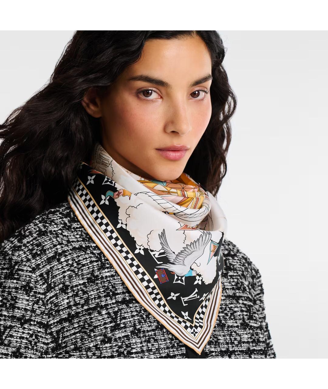 LOUIS VUITTON Мульти шелковый шарф, фото 2