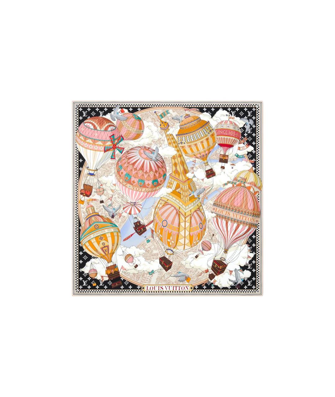 LOUIS VUITTON Мульти шелковый шарф, фото 3