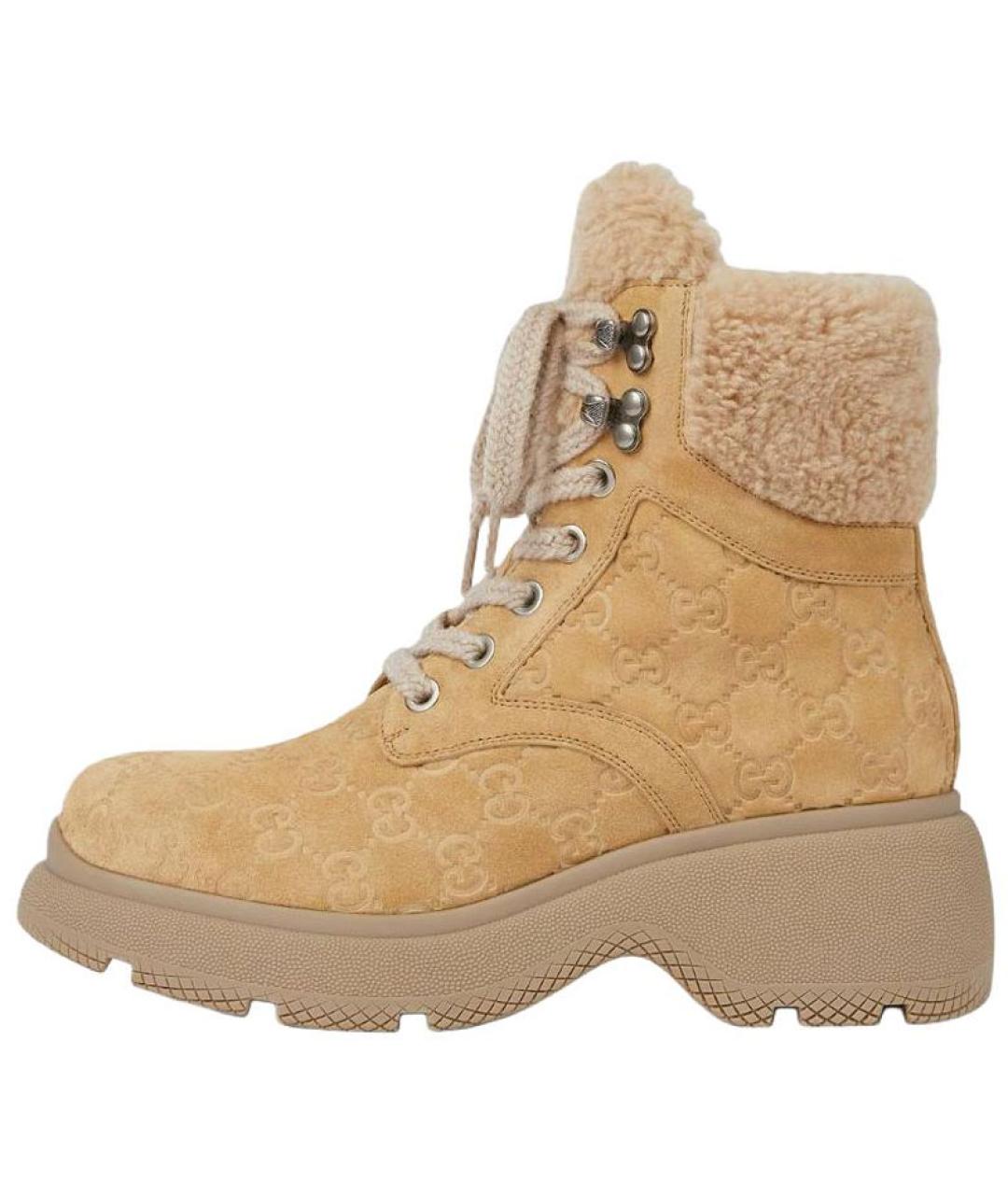 GUCCI Бежевые ботинки, фото 2