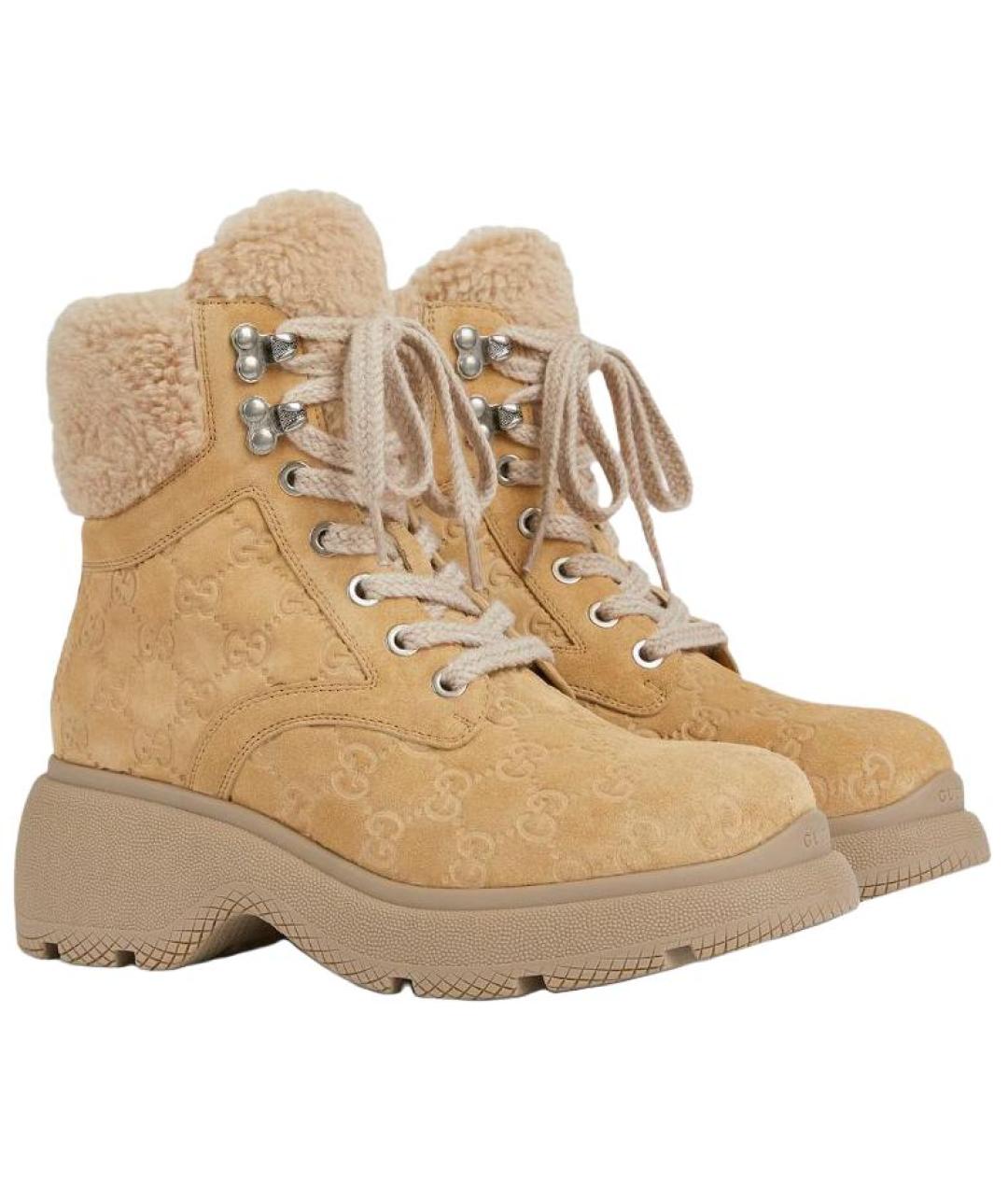 GUCCI Бежевые ботинки, фото 3