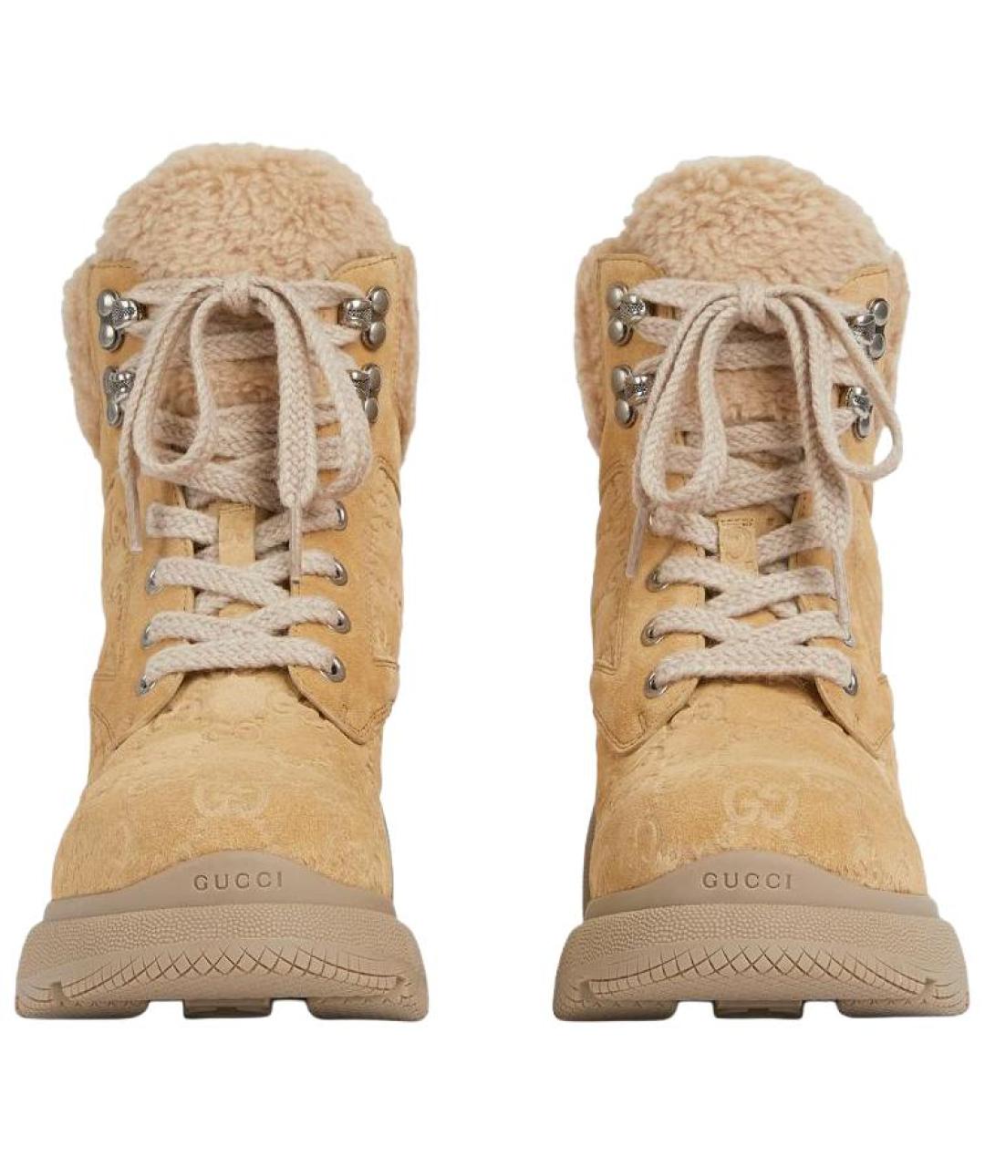 GUCCI Бежевые ботинки, фото 4