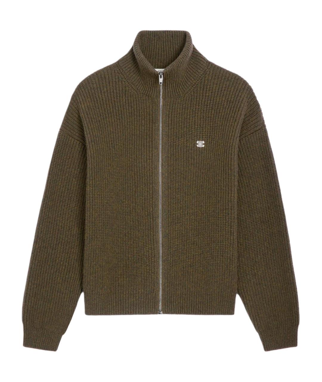 CELINE Хаки кардиган, фото 1